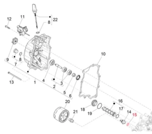 Arandela sensor de presión de aceite, PIAGGIO M10 mm, para Vespa GTS/GTS Super/GTV 300ccm HPE (`18-) también para PIAGGIO HPE 300ccm 4T LC es decir, aluminio