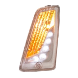 Indicador PIAGGIO delantero izquierdo, para Vespa GTS/GTS Super 125 -300ccm '14-, sin bombillas, toma indicador: BAZ9s, con e-pass, con luces diurnas LED Grado A - restauración original