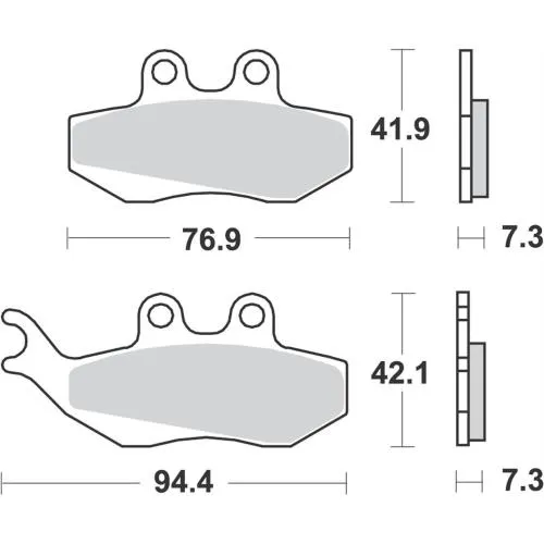GALFER SPORT S18 brake pads, 41.9x76.9x7.3 mm 42.1x94.4x7.3 mm
