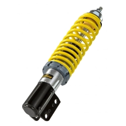 Amortiguador delantero PINASCO para Vespa ET2/ET4/LX/LXV/S 50 -150ccm, para Vespa PK 50-125 S /SS/XL/N/ETS cuerpo: negro /plata, muelle: amarillo, precarga del muelle: regulable de forma continua, chasis SPORT - confortable