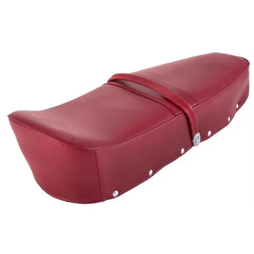 Sella per Lambretta 125 LI 3° /LIS/150 LI 3°/LIS/SX/175 TV 3°/200 SX, rossa, con cinghia