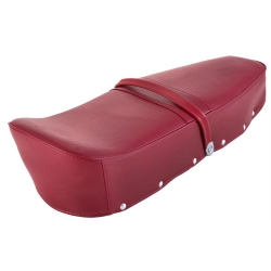 Sella per Lambretta 125 LI 3° /LIS/150 LI 3°/LIS/SX/175 TV 3°/200 SX, rossa, con cinghia