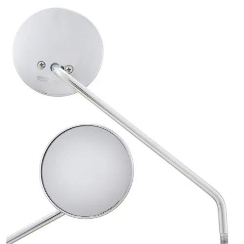 Specchio FAR 61078900 destro per Vespa classiche, Ø100 mm, stelo 220 mm M10, corpo metallico cromato, supporto incluso e omologazione E.