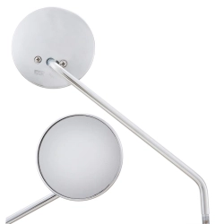 Specchio FAR 61078900 destro per Vespa classiche, Ø100 mm, stelo 220 mm M10, corpo metallico cromato, supporto incluso e omologazione E.