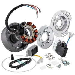 Accensione SIP PERFORMANCE di VAPE, stradale, per Vespa 150 GS, volano ca.: 1250g, acciaio, 9 bobine, 12 magneti, 12V, AC, cerchio dei fori: 75mm, 110 watt, punto di accensione statico, grado AA - per una riparazione di prima classe per motori regolati