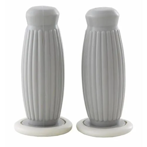 Coppia manopole SIP Bubble 37087000, Ø interno 20/20 mm e lunghezza 115 mm, in grigio chiaro RAL 7035 e bianco.