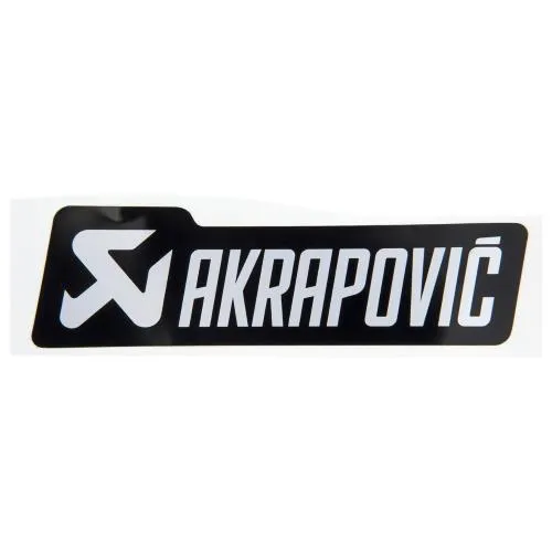Adesivo AKRAPOVIC nero/argento, l=135mm, l=39mm, resistente al calore