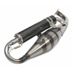 Scarico Racing YASUNI CARRERA City 16, per MINARELLI silenziatore orizzontale AC/LC in carbonio, con e-pass, RACE-TUNING, per le massime esigenze