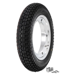 Conjunto de rueda SIP Classic, 3.00-10", 50P, TL/TT, delantero y trasero, KBA 51612, SIP 2.10-10", tubeless, aluminio, pulido, montado, listo para usar, hasta 150 km/h, neumático clásico y grado A: reparación perfecta