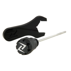 Tappo riempimento olio motore in alluminio CNC, anodizzato nero, ZELIONI per Vespa Primavera/Sprint 125 -150ccm i.e. 3V 4T AC, incl. chiave a vite