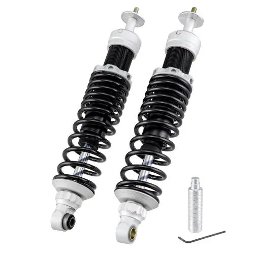 Amortiguador trasero SIP PERFORMANCE para Vespa GTS/GTS Super /GTV/GT 60/GT/GT L 125 -300ccm, cuerpo: plata mate, muelle: negro, con ABE, KBA 91475, precarga del muelle: regulable de forma continua, ajuste de la extensión: 20 ajustes, alu.. ..minium CNC,