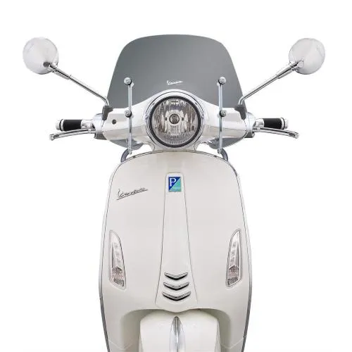 Cupolino originale Piaggio Cruiser 1B000811 trasparente, 450×175 mm, omologato e con fissaggi per Vespa Primavera ed Elettrica.