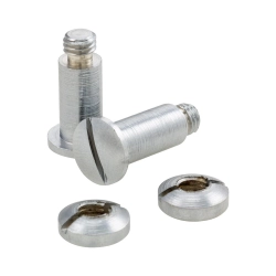 Coppia viti perno Mauro Pascoli W8500-2 cromate, 19 e 22 mm, con dadi a intaglio per Vespa 98/125 V1-15, V30-33, VU e Hoffmann.