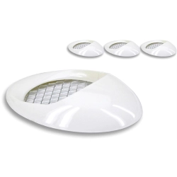 Tomas de aire TNT «Oval» blancas, 4 piezas, incl. rejilla racing y cinta adhesiva