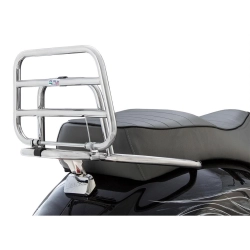 Rear luggage rack, FA for Vespa GTS/GTS Super/GTV/GT 60, 125-300ccm chrome, load surface: 30x21 cm, foldable