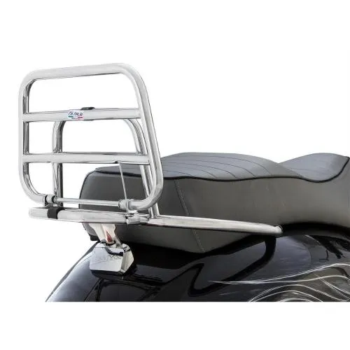 Portapacchi posteriore, FA per Vespa GTS/GTS Super/GTV/GT 60, 125-300ccm cromato, superficie di carico: 30x21 cm, ripiegabile