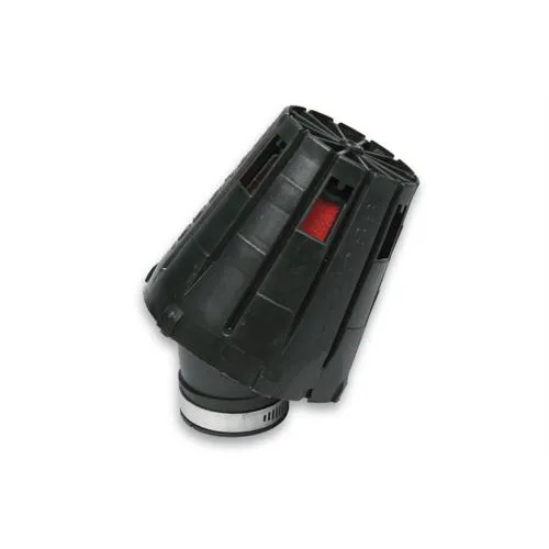 Filtro aria racing MALOSSI E5, 30°, DELL'ORTO PHF 30-36/Mikuni TM28-1/TM33-12, attacco: 48-50 mm, h 119 mm nero, con tappo, filtro interno: rosso