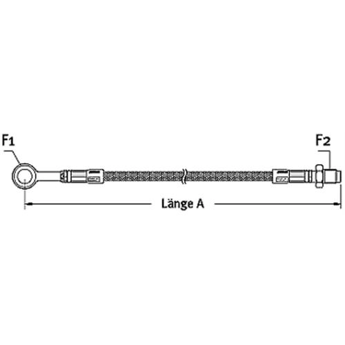 Tubo freno SPIEGLER per GILERA Runner, nero, l 1010 mm, 20°+90°, con omologazione TÃV