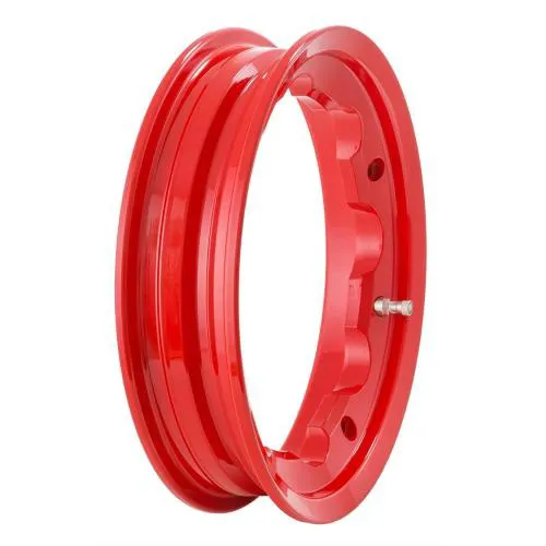 Cerchio SIP 81034100 tubeless in alluminio rosso 2.10-10 per Lambretta 125-200 compatibili, con valvola premontata e KBA 50164.