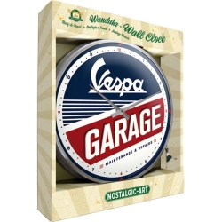 Orologio da parete Vespa Garage NTA51090 con cassa metallica, vetro bombato, quadrante Ø31 cm e movimento al quarzo. Blu/bianco/rosso, batteria esclusa.