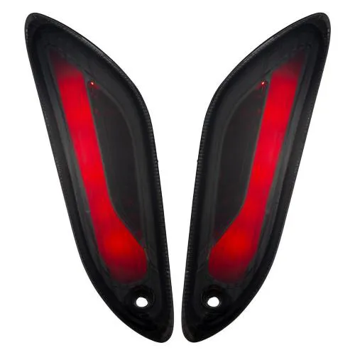 Kit indicatore POWER1 posteriore, destro/sinistro, MK II, per Vespa Primavera/Sprint 50ccm 2T/4T, colore nero, presa indicatore: LED, con e-pass, con luci di ingombro a LED come accessorio estetico
