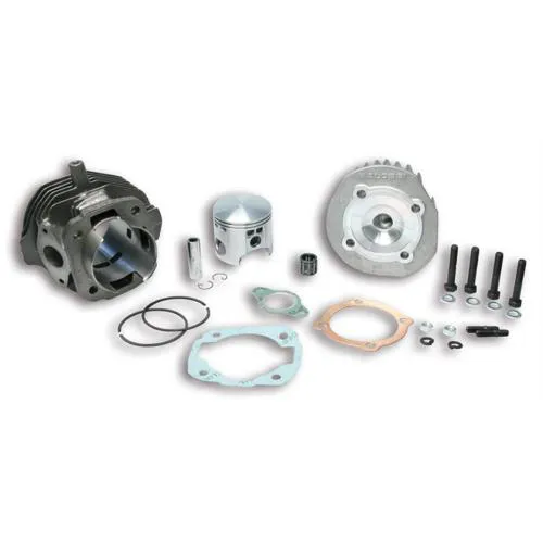 Cilindro da corsa MALOSSI 115 cc per Vespa 50/PK50/S/XL/XL2 57,5mm, in ghisa, 6 luci, corsa 43mm, con testata, perni di scarico M6 con scheda tecnica SIP, TUNING SPORT