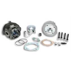 Cilindro da corsa MALOSSI 115 cc per Vespa 50/PK50/S/XL/XL2 57,5mm, in ghisa, 6 luci, corsa 43mm, con testata, perni di scarico M6 con scheda tecnica SIP, TUNING SPORT