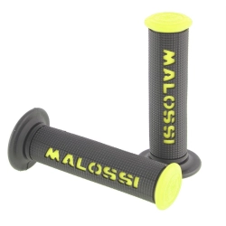 MALOSSI black/yellow handle grips, Ø 22/25 mm, closed, as an aesthetic accessory