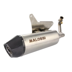 Scarico Racing MALOSSI RX, per APRILIA Scarabeo Special 300 4 tempi, LC, cioè argento, silenziatore in acciaio inox, con e-norm, con terminali in carbonio ROAD-TUNING, per uso quotidiano e affidabile