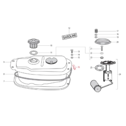 Morsetto serbatoio LML, per LML Star 125-200 4T/Star Deluxe 125-150 4S/Speedy