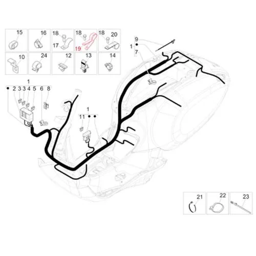 Morsetto cablaggio, PIAGGIO per Vespa Primavera/Sprint 125 -150ccm
