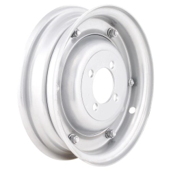 Llanta para Vespa 98/125 V1-15/V30 -33/VU/VM/VN/VNA/Hoffmann /VNB/ACMA/150 VL/VB/VBA/VBB, 2,10-8", cerrada, plateada, 4 agujeros, tuerca M8, llave 13, grado C - reparaciones a bajo precio