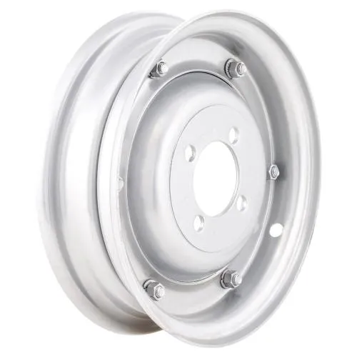 Cerchio RMS 2.10-8 in acciaio argentato, chiuso e scomponibile, con attacco 4/70 mm per Vespa 98, V1-V15, VNA, VNB, Hoffmann, ACMA, VBA e VBB.