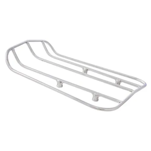 Portapacchi posteriore, piccolo per Lambretta 125 LI 3° /Special/GP/DL/150 LI 3° /Special/SX/GP/DL/175 TV 3° /200 TV/SX/GP/DL acciaio inox lucido, area di carico: 26x21 cm