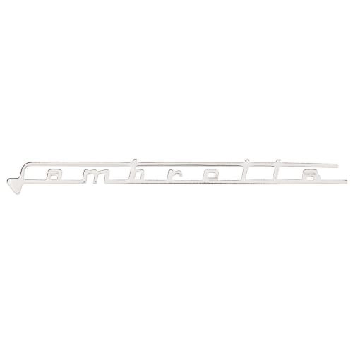 Distintivo Lambretta, paragambe, per Lambretta 125 LI/150 LI/175 TV/200 TV cromato, fissaggio: 2 perni, 130x14,5 mm, grado A - per una riparazione fedele all'originale