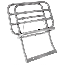 Rear luggage rack, for Vespa PX80-200/PE/Lusso/T5 Classic chrome-plated, loading surface: 38x25 cm, foldable