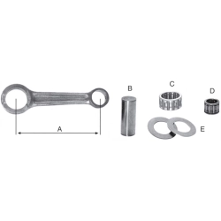 Morini Automatic connecting rod kit incl. connecting rod, bearing, lower/upper