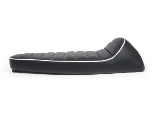 Saddle -FASTBACK 2.0- Vespa 50, ET3, Primavera - black with white trim (FASTENERS INCLUDED)