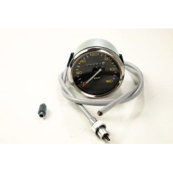 Contachilometri scala 120km/h nero con cornice cromata per Vespa P80/125/150X - PX80/125/150/200E - P150S - P200E
