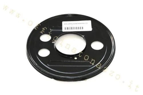 Parapolvere RMS in metallo nero per tamburo posteriore Vespa da 10 pollici. Per PX, T5, GT, GTR, TS, Rally e Sprint compatibili.