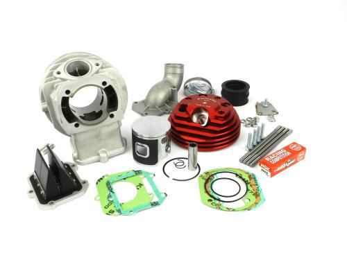 Cilindro Parmakit 144cc RED DEVIL Ø60 in alluminio aspirazione lamellare al cilindro Ø37 candela laterale con testa ricavata dal pieno per Vespa Primavera - ET3