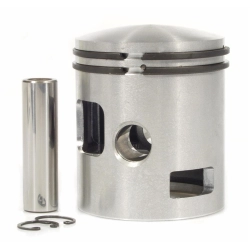 Pistone Meteor Ø67,1 mm, terza maggiorazione, con due fasce e spinotto 16×59 mm per Vespa Rally 200, P200E, PX 200 e Cosa 200.