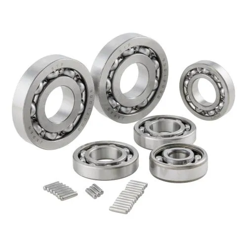 Kit cuscinetti motore SIP 90000320 per Vespa 125 VM/VN prima serie e 150 VL1-VL2: supporti banco, albero ruota, multiplo e aghi coordinati.