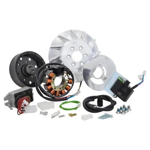 Accensione SIP VAPE Sport 51008SD0 per Vespa PK: 12 V DC, anticipo variabile, cono 20 mm, 110 W, 9 bobine, 12 magneti e volano CNC 1.390 g.