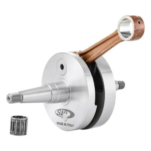 Albero motore SIP PREMIUM 45021510: corsa 60 mm, biella 110 mm, spinotto 16 mm e fasatura 125°/-5° per Vespa Rally, P200E, PX200 e Cosa 200.