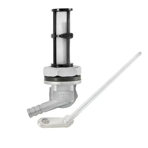 Rubinetto SIP Fast Flow 2.0 con riserva, leva 200 mm, passaggio 5 mm e guarnizioni per Vespa Smallframe e Largeframe compatibili.