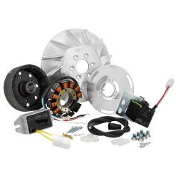 Accensione SIP PERFORMANCE by VAPE Sport 12 V AC per Vespa Largeframe: cono 20, 110 W, volano CNC da 1660 g e anticipo variabile.