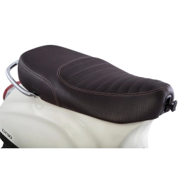 PIAGGIO seat for Vespa LX 50 -150ccm Touring, brown, stitched, also for Vespa ET2 /ET4/LX/LXV/S 50-150ccm