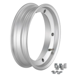 Cerchio tubeless SIP 2.50x10", grigio per Vespa 50-125-150-200, Rally, PX, Sprint ecc (valvola premontata e dadi inclusi)
