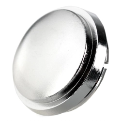 Copridado SIP in plastica cromata per tamburo anteriore Vespa PX seconda serie e T5. Diametro esterno 45 mm, innesto interno 39 mm.
